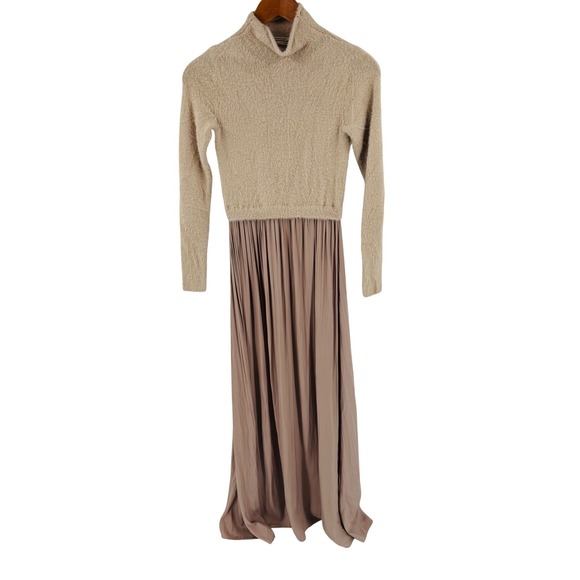 Anthropologie Dresses & Skirts - Anthropologie The Thea Long-Sleeve Eyelash Twofer Sweater Dress Size XXS Pleated
